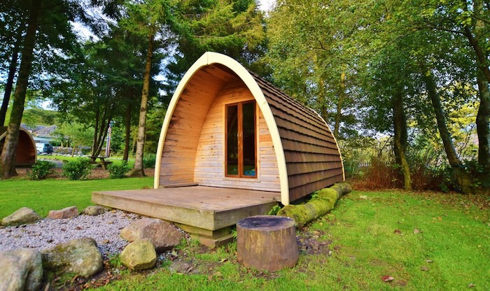 A glamping pod in a wood A glamping pod in a wood