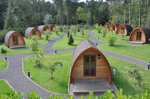 A glamping pod village