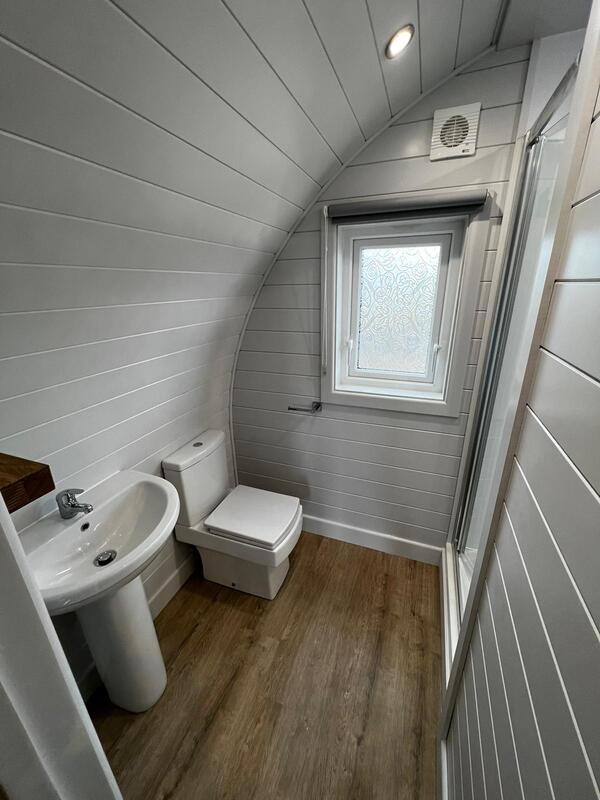 Bathroom inside a glamping pod Bathroom inside a glamping pod