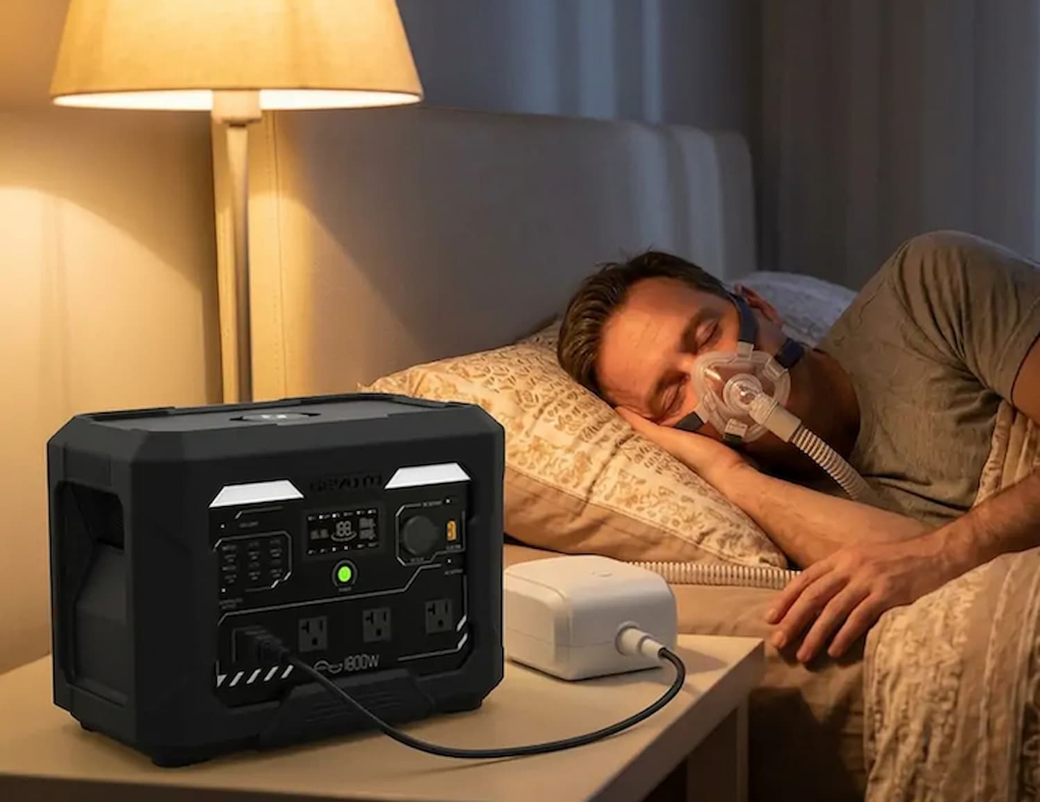Geyoto N1000 powering a CPAP Geyoto N1000 powering a CPAP