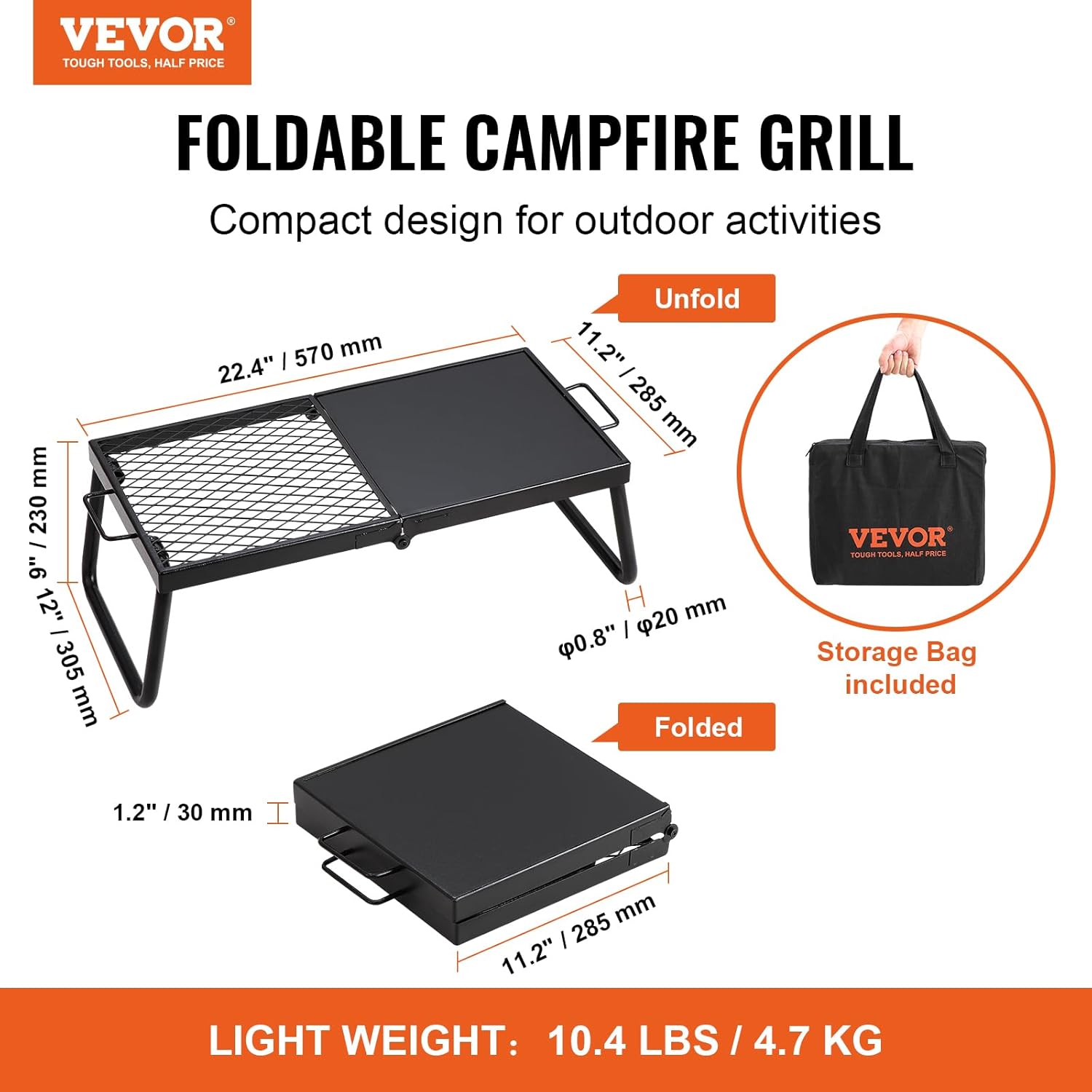 Features of the Vevor Folding Grill