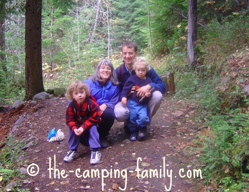 family on a hiking trail