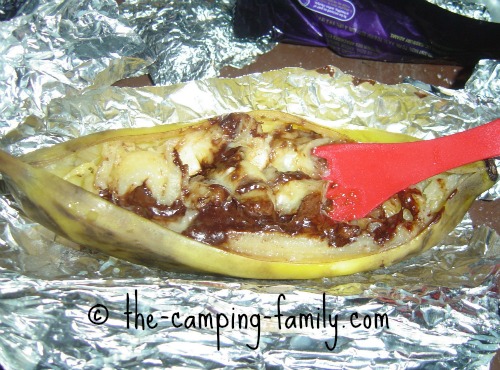 warm, cooked Banana Boat