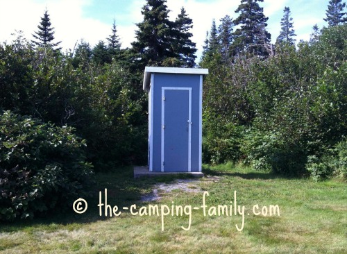 outhouse in an orchard