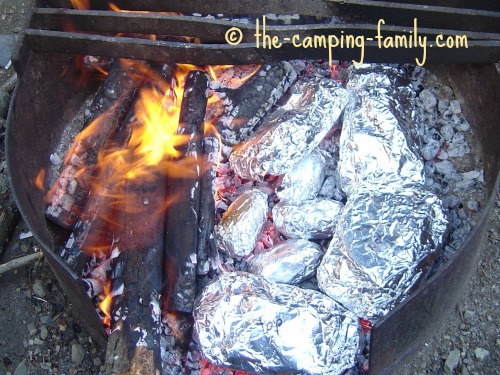 foil dinners in the coals