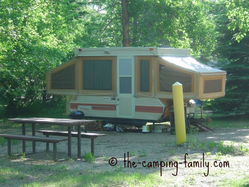 older canvas tent trailer