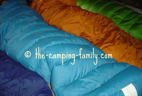 four sleeping bags