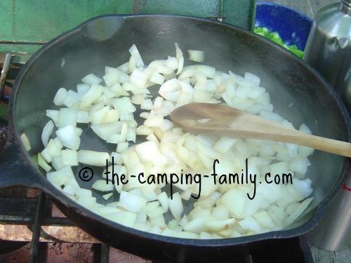 onions in skillet