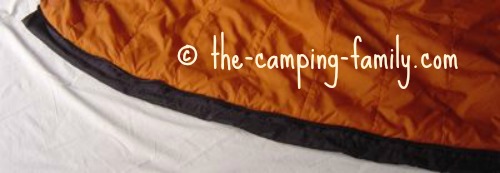 draft tube on sleeping bag