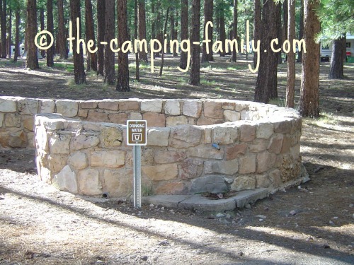 drinking water tap at campground