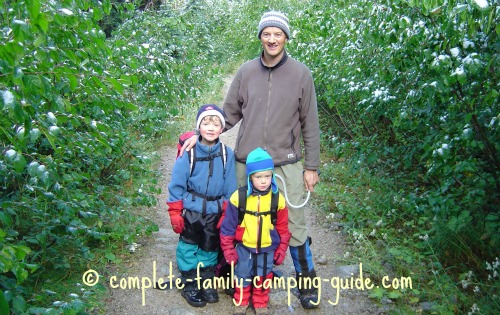 family in outdoor clothing
