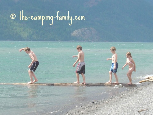 children at the beach