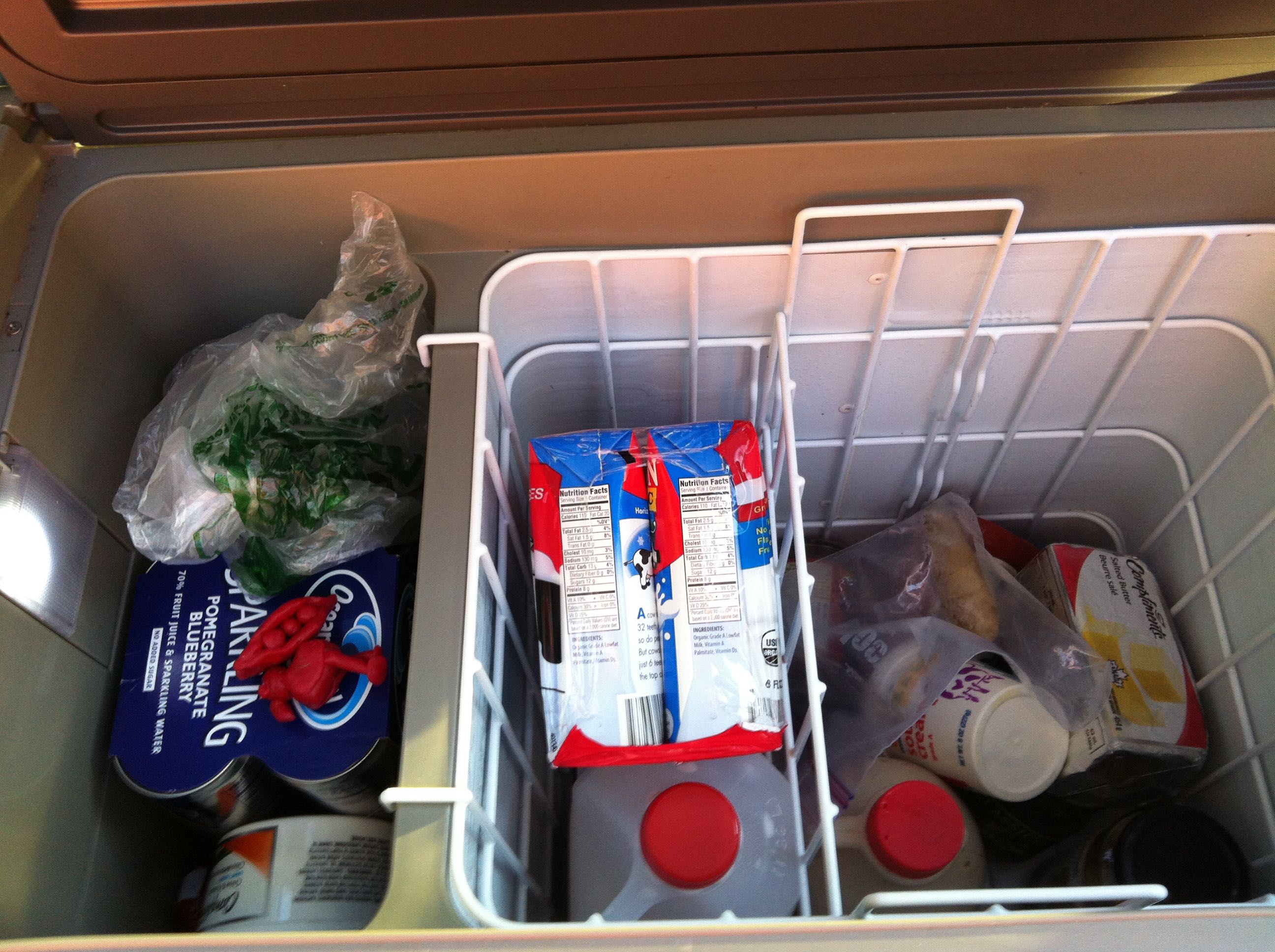 interior of camping refrigerator