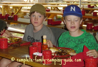 Two young boys at the Grand Canyon Cookout Two young boys at the Grand Canyon Cookout