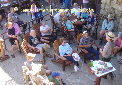 Visitors at a teaching session at the Grand Canyon Visitors at a teaching session at the Grand Canyon