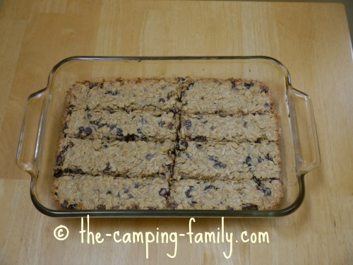 baked granola bars cut into bars