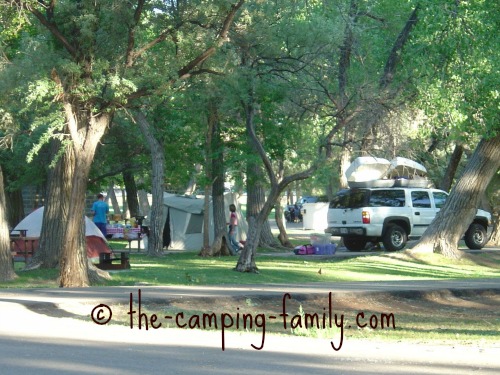 tent sites at Green River State Park