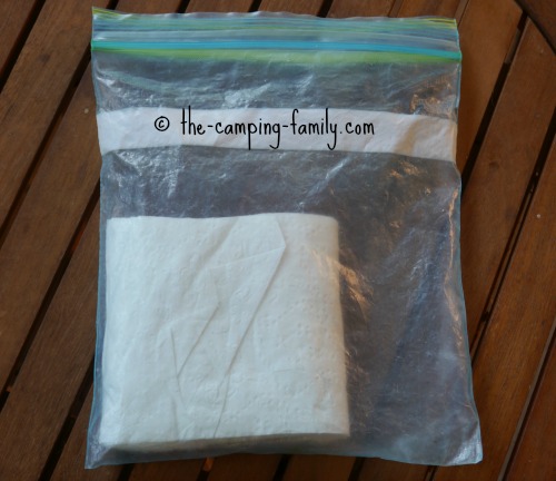 toilet paper in a ziploc bag