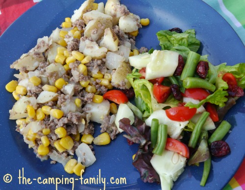 ground beef and potatoes on a plate