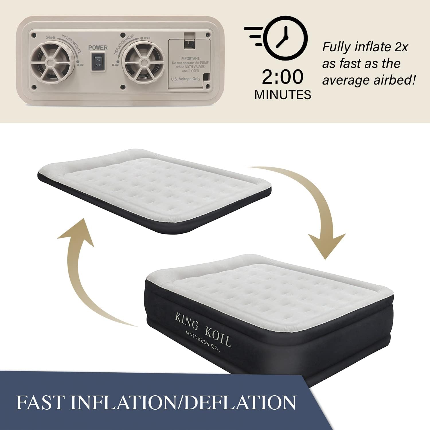 King Koil Air Mattress Fast Inflation Feature