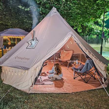 A glamping tent