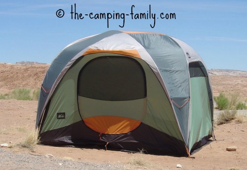 large family tent in desert