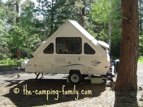 A frame pop up camper