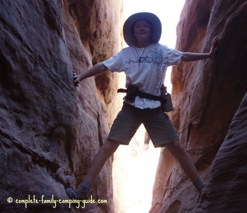 hiking in Little Wild Horse Canyon