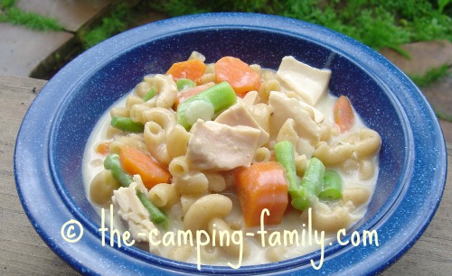 Pasta with Tuna and Veggies in a bowl