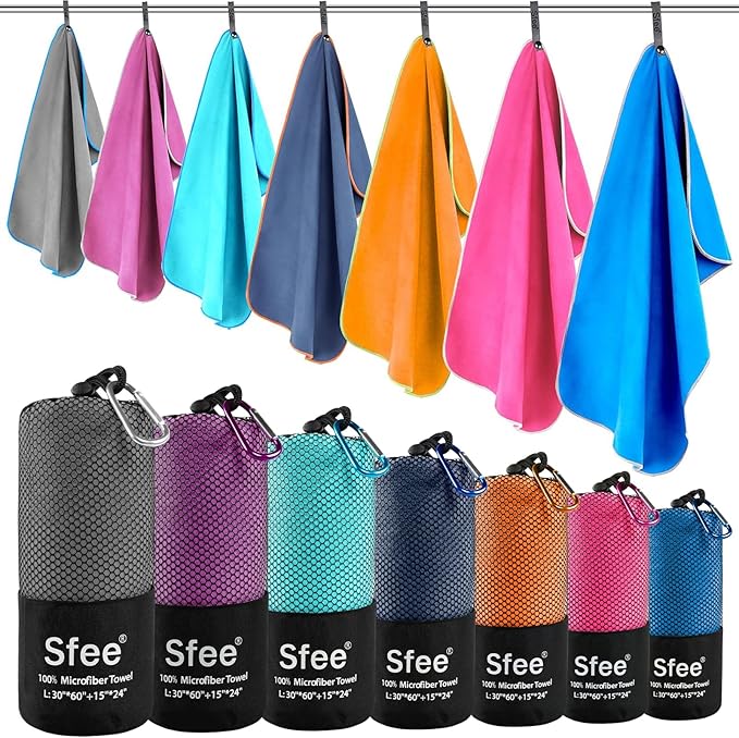 Colored microfiber towels