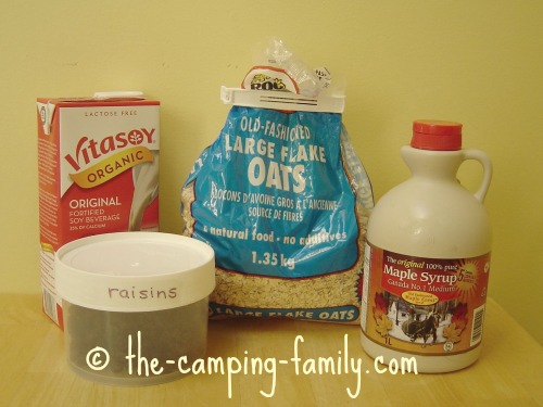 ingredients for homemade oatmeal