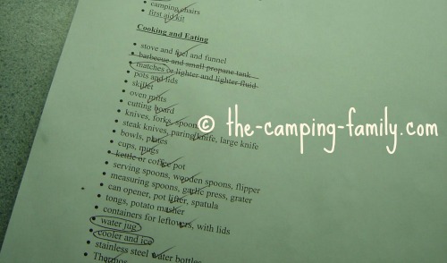 camping packing list