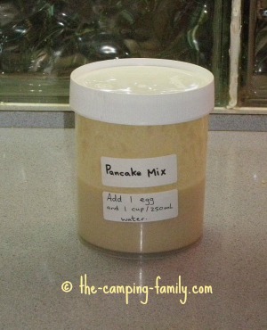 pancake mix in container