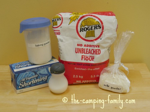 ingredients for shake and pour pancake mix