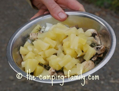 pizza toppings in bowl