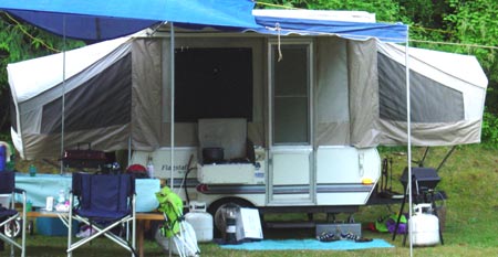 pop up tent trailer with awning
