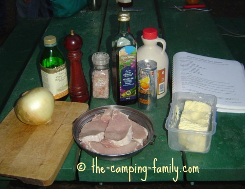ingredients for Balsamic Maple pork chops