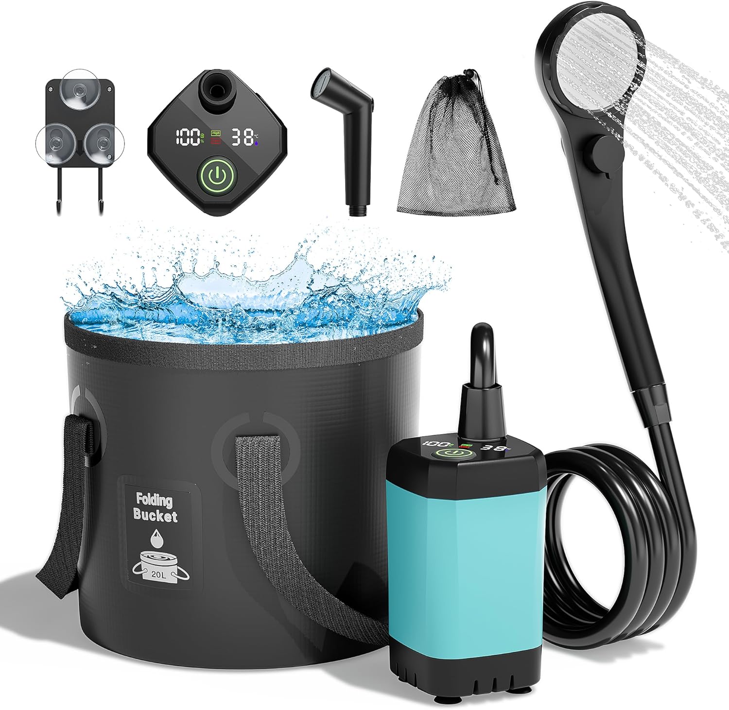 A camping portable shower