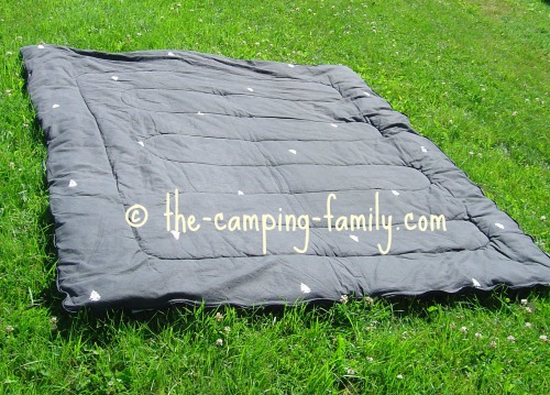 rectangular sleeping bag opened up