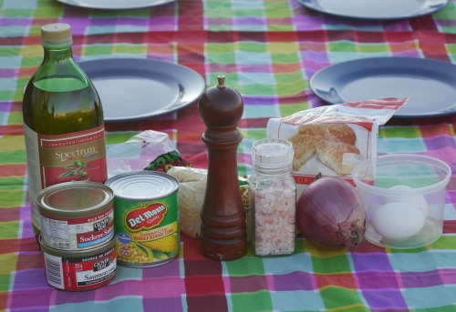 ingredients on picnic table