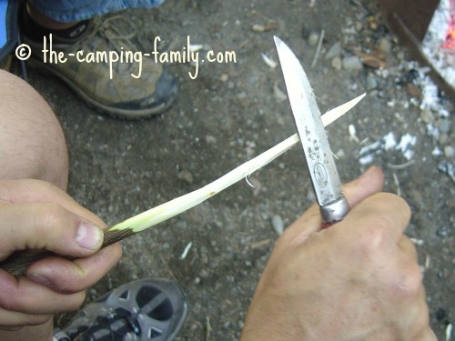 whittling with a sharp knife