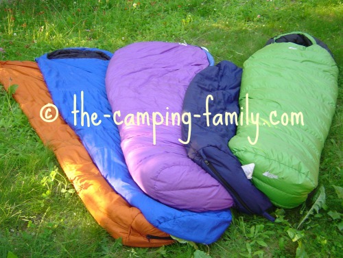 sleeping bags on grass