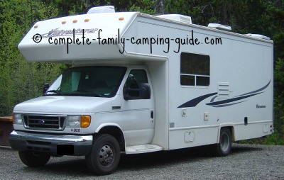 A small white class C motorhome