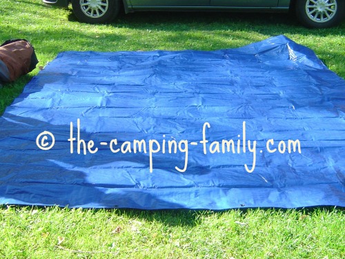 blue tarp on the ground