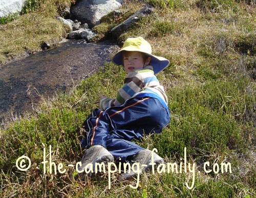 tired hiker having a rest