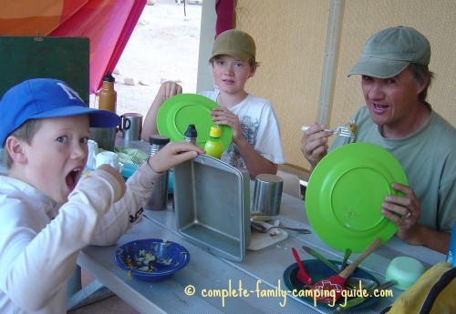 eating supper at Goblin Valley State Park