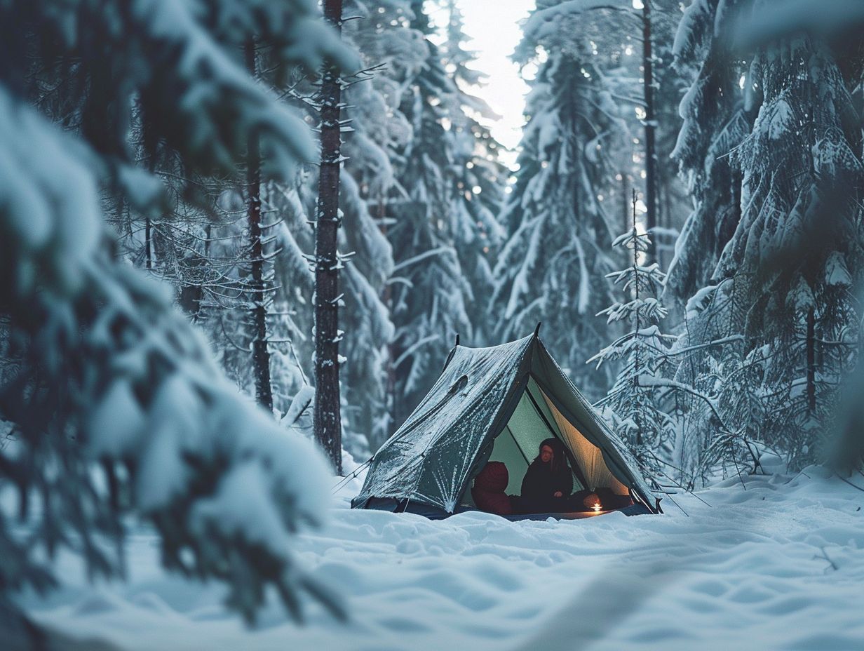 a tent in the snow