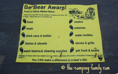 bear aware sign