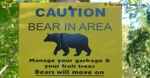 Caution: bear in area sign