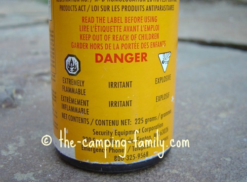 bear spray warning label